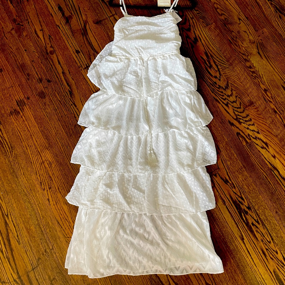 Ellejay x REVOLVE Andrea Maxi sun Dress white POLKA dots ruffles Size S $258 NWT